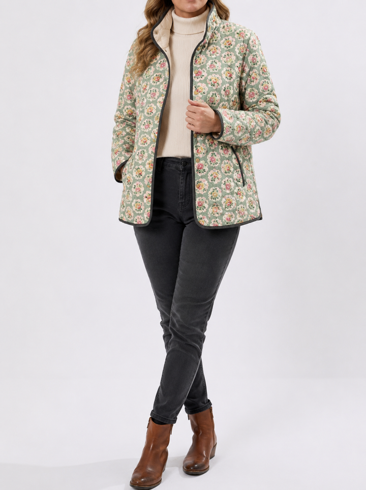 AVELINE | Quilted Jacket with Vintage Floral Print